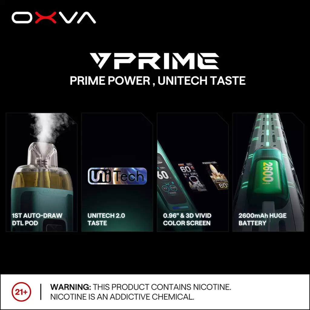 OXVA VPRIME 至尊雙模式大/小煙主機 商品特色 1
