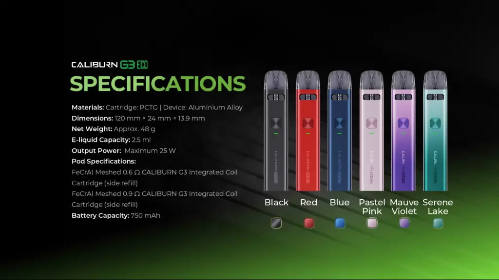UWELL CALIBURN G3 KIT 咖哩棒 商品特色 1